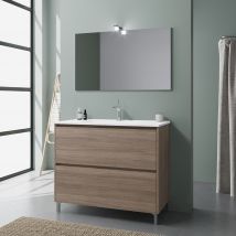 Meuble Avec Lavabo À Poser 100 Cm Chêne | Laguna - Bricoman