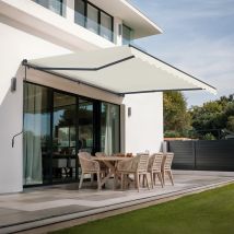 Store Banne Monobloc Vecchio 4m X 3m - Toile Premium 320g/m2 Beige - Bricoman