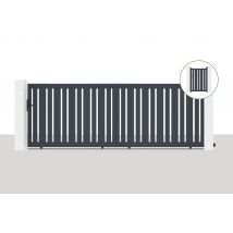 Portail Coulissant 4x1,4m Veymont + Portillon 1m Veymont H.1,4m Gris - Bricoman