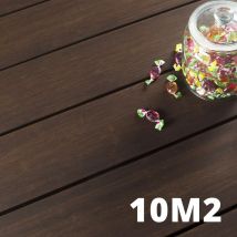 Kit Terrasse Bambou 10m² Melody - 32 Lames De Terrasse (185 X 13.9 X 1.8 Cm) - Fixation Clips Cobra Hybrid 7-22 - Garantie 25 Ans - Bricoman