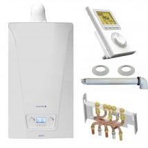 Chaudière Gaz Murale Condensation Accea Chappée 29 Kw Complète (ventouse + Douilles + Dosseret) Avec Thermostat Filaire - Bricoman