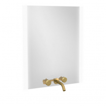 Miroir 3 Trous 80 Cm + Mitigeur Lavabo Encastré 3 Trous Jacob Delafon Grands Boulevards Laiton Brossé - Bricoman