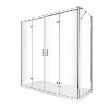 Douche Angulaire Avec Ouverture Vers L'Intérieur Pliante Et Paroi Fixe Latérale Réversible - 77,5 - 80 Fixe X Porte 158,5 - 162 - Bricoman