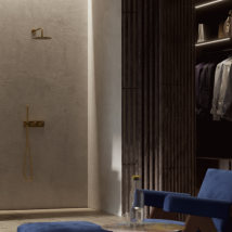 Mitigeur De Douche Et De Baignoire À Encastrer Avec Pommeau De Douche - Or Brossé - Bricoman