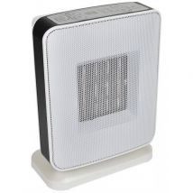Dx Drexon Quadro - Soufflant Céramique - 1500w - 15,6 X 25,1 X 32,1 Cm - Oscillant À 80° - Affichage Led - Blanc/noir - Bricoman