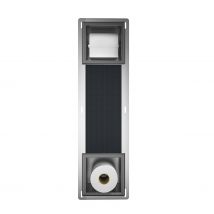 Balneo - Range-papier Toilette Mural Encastré Wall-box Paper 2 Gun Metal Gris - Compartiment De Salle De Bain Intégré Dans Le Mur - Bricoman