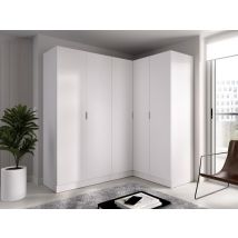 Armoire D'Angle 5 Portes - L173 Cm - Blanc - Listowel - Tecnomat