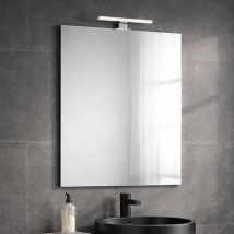 Miroir De Salle De Bains Réversible 80x60 Avec Lampe Chromée De 20cm - Bricoman