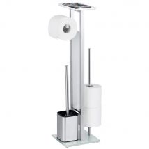 Porte-papier Toilette Avec Bac Et Brosse Wc, Kit Pratique Avec Bâton Pour Rouleaux Supplémentaires Et Étagère - Wenko, Wenko - Bricoman
