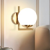 Nettlife Applique Murale Vintage, Boule Verre Doré, E27 - Tecnomat