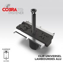 Clip Terrasse Bois Cobra Tee-al - 90 Clips + Vis 4x40mm - Structural - Pour Lames Rainurée Bois Et Bois Composite - Stable, Facile À Poser & Resistant