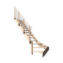 Escalier Bois Hêtre Quart-tournant Gauche Avec Garde-corps, Nostra Kordo - Bricoman