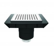 Bonde De Sol Réglable Quadratto,grille Chromée 150x150mm,sortie Verticale Ø40mm - Bricoman