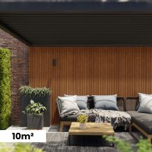 Kit Bardage Composite Mezzo Moka - Superficie : 10m² - Dimension Des Lames : 220x17,8x2,3 Cm - Aspect Mat - Effet Faux Claire-voie - Bricoman