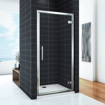 Porte De Douche Pivotante Verre Trempé Clair Ep.6mm - 100cm H.185cm - Chromé - Installer En Niche - Réversible - Bricoman