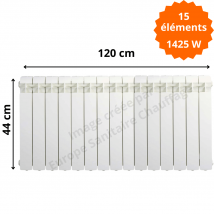 Radiateur Aluminium Horizontal H.44 X 120 Cm Vox 350 Deville 1425 W - Bricoman