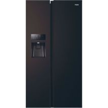 Refrigerateur Americain - Frigo - Haier - Sbs 90 Series 3 Hsr3918eipb - Classe E - 515 L - 180 X 90 X 65,9 Cm - Noir - Bricoman