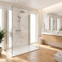 Receveur De Douche Aqualite Ultraslim - Bonde Latérale - 140x80 Blanc - Bricoman