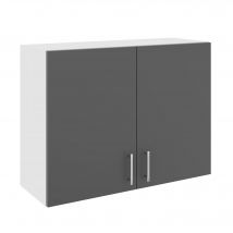 Meuble Haut Haaus Karo, 2 Portes, Anthracite/blanc, 80 X 30 X 60 Cm - Bricoman