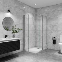 Paroi De Douche Avec Retour Pivotant 60+40x200cm Avec Une Barre Extensible, Paroi De Douche Pivotante 45x200cm, Verre 8mm Securit Anticalcaire - 