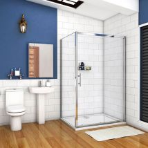 Aica Cabine De Douche 110x90cm Porte Coulissante Plus Une Paroi Latérale Hauteur :190cm - Bricoman