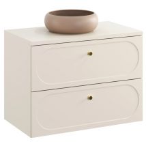 Meuble Sous Vasque Suspendu 80 Cm Donna Sand Beige Avec Plan Et Vasque Wiki - Bricoman