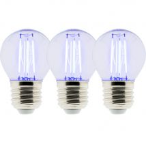Pack De 3 Ampoule Led Déco Filament - Bleu 3w E27 Sphérique - Zenitech - Bricoman