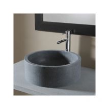 Vasque À Poser En Pierre Gris Cylindrique - Bricoman