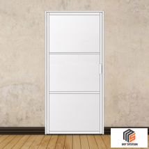 Porte Battante Blanche H 2040 X L 930 Mm - 3 Verres Opales Horizontaux - Bricoman