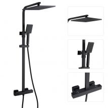 Colonne De Douche Thermostatique, Colonne De Douche Noir Réglable Hauteur, Colonne De Douche Avec Mitigeur, Mitigeur Douche Pour Salle De Bain - 