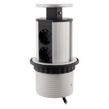 Multiprise Encastrable Cuisine 4 Prises Schuko 16a - Blanc/noir - Otio - Bricoman