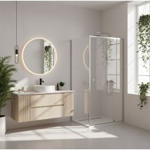 Cabine De Douche D'Angle Rea Primo Swing Chrome 100x100 - Bricoman
