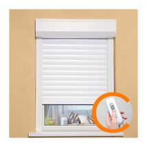 France Combi Volet Roulant Aluminium - H.140 X L.120 Cm - Manoeuvre Electrique Radio - Blanc - Bricoman