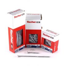 Fischer Power-fast Ii Fpf Ii Vis À Bois Aggloméré 6,0x260 Mm, 25 Pcs., Tête Fraisée, Empreinte Torx, Filetage Partiel, Zingué Et Passivé Bleu ( 670470