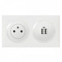 Ensemble Précâblé Prise Et Chargeur Double Usb-a Dooxie Blanc Complet Legrand Dc4758 - Bricoman