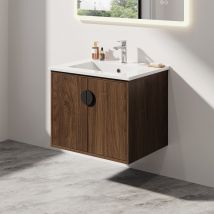 60 Cm Meuble Sous Vasque Avec Vasque À Encastrer - Ensemble De Meubles De Salle De Bain 2 Pièces Avec Vasque Et Meuble Sous-vasque Horow - Bricoman
