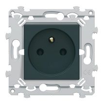 Prise Électrique 2p+t Sans Vis Essensya Hager - Anthracite - 16a - 250v - Sans Plaque - Bricoman