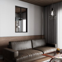 Verrière D'Intérieur En Aluminium Haut De Gamme, 2 Vitrages, L 71 X H 123 Cm, Noir Ral 9005 Ft, Vitrage Clair 4 Mm Trempé. Fabrication Française - 