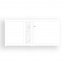 Portail Aluminium Battant Découpe Laser En Kit Dimensions L.3500 (entre Piliers) X H.1500 Mm Couleurs Blanc (ral 9010) - Bricoman