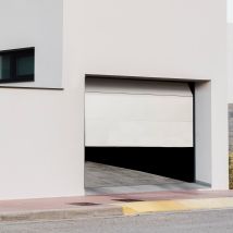Porte De Garage Line Sectionnelle Premontée | 200 X 300 Cm | Panneaux Sans Lignes En Blanc | Acier Galvanisé | Moteur Somfy Io | Motorisée - Bricoman