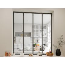 Verrière Atelier En Aluminium Thermolaqué - 120x130 Cm - Noir - Bayview - Bricoman