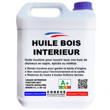 Huile Bois Interieur - 5 L - Codeve Bois - D'Entretien Pour Boiserie, Porte, Menuiserie, Lambris Ou Poutre En Bois. - Bricoman