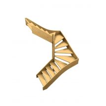 Escalier Double Quart Tournant Goules 160x160- Tournant Gauche Sans Contremarche H Sol Sol 285 Cm - Bricoman