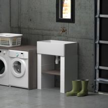 Bac À Laver 76.5 Cm En Céramique Blanc - Bricoman