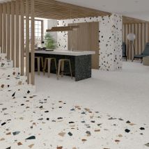 Carrelage Aspect Terrazzo Straci Blanc Clara 80x80 Cm - Bricoman