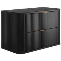 Meuble Sous Vasque À Suspendre Glamour Noir 80 Cm - Bricoman