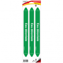 Planche De 3 Marqueurs De Tuyauterie 355 X 37 Mm Pour Ø 50 À 70 Mm - Eau Déionisée - 4705125 - Bricoman