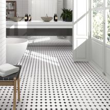 169€-20 Mailles/boîte/1,74m2. Mosaïque En Grès Cérame Oxford Black. Maille De 29,5x29,5cm - Bricoman