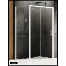 Porte De Douche Coulissante - 130 X 100 X 200 - Blanc Mat - Prime - Gauche - Bricoman