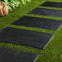 Pas Japonais Rectangle Ardoise Noire 80x50x2-3 Cm (à L'Unité) - Ro'ma Nature - Bricoman